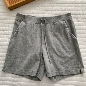 Kim Rogers Shorts Jersey Sweats Center Bow Pockets Pull On Solid Gray Women’s S
